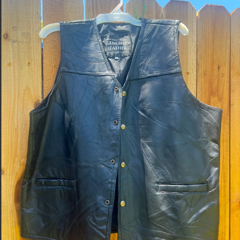 Black vintage Leather Vest